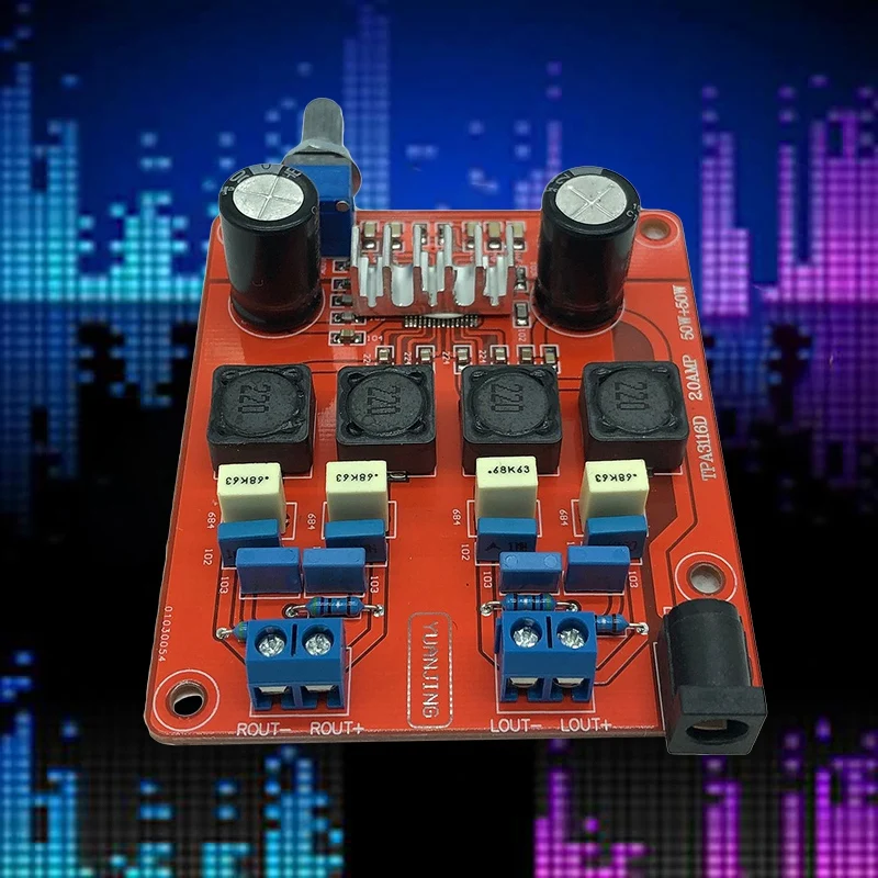 Плата цифрового усилителя мощности TPA3116 50 Вт x2 двухканальная 20 Гц кГц класса D Hi Fi