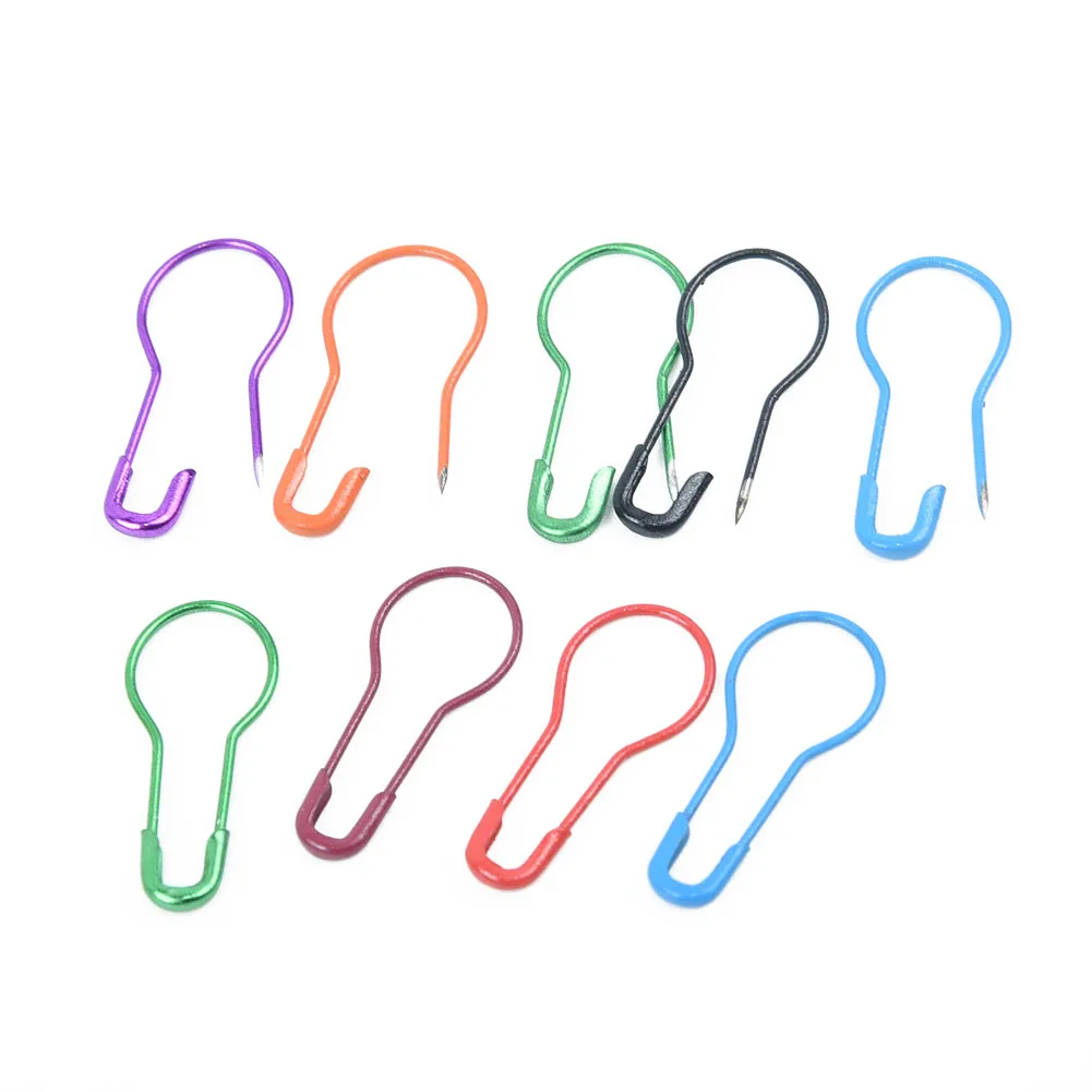 

100*Safety Pins Needle Metal Stitch Markers Holders Knitting Metal Mix Colours