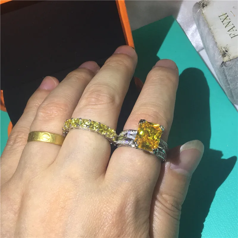 Женский комплект колец из серебра 925 пробы обручальные кольца с изображением