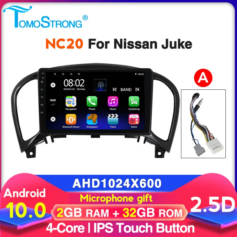 Автомобильный мультимедийный плеер TOMOSTRONG NC200 AHD 1024x600 с GPS для Nissan Juke YF15 2010 2011 2012 2013
