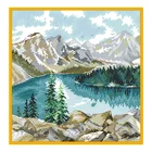 Озеро под снегом горы вышивка крестиком наборы узоров без принта ткань вышивка наборы 11 14CT Diy рукоделие холст картины