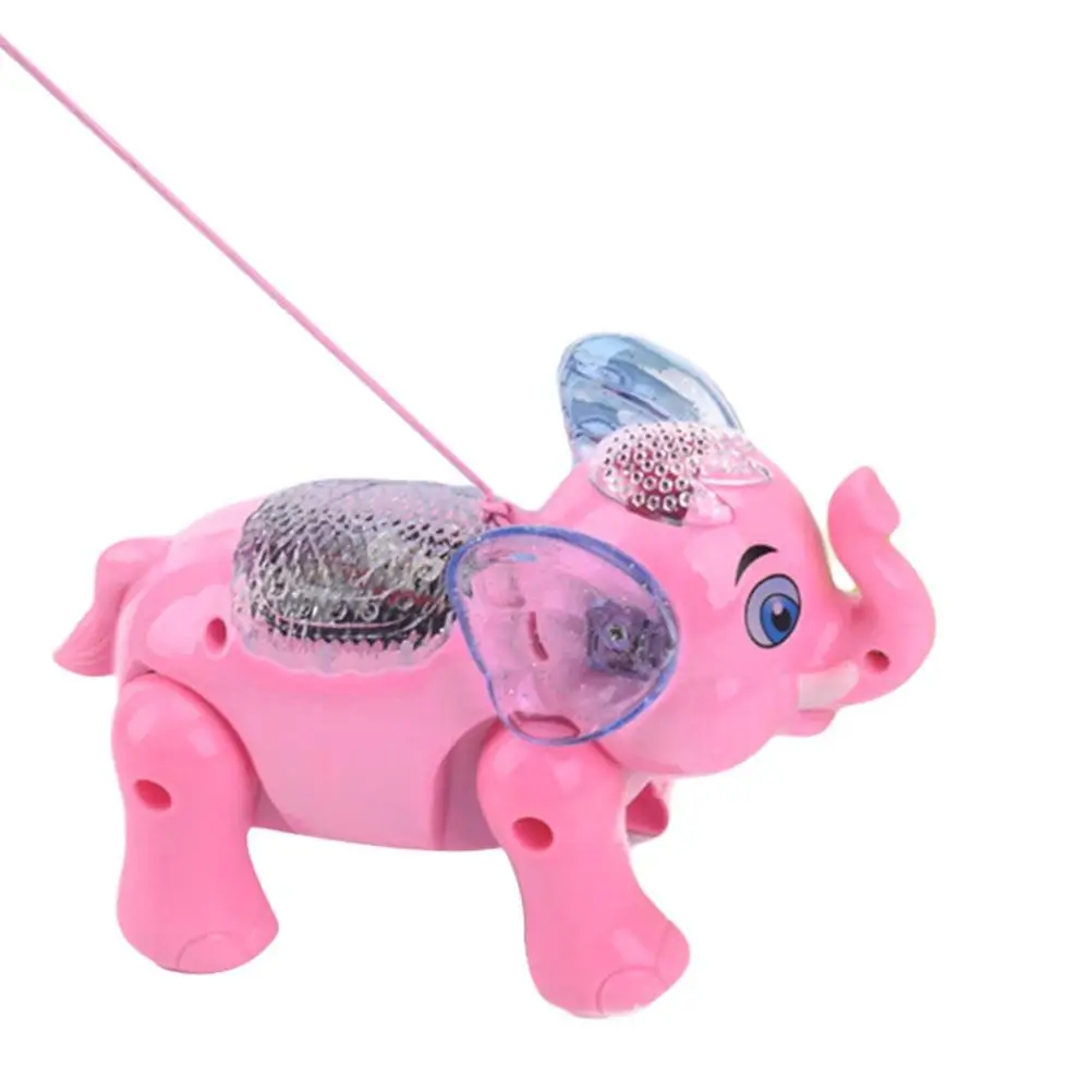 

Funny Musical Lighting Walking Elephant Animal with Leash Kids Toy Xmas Gift
