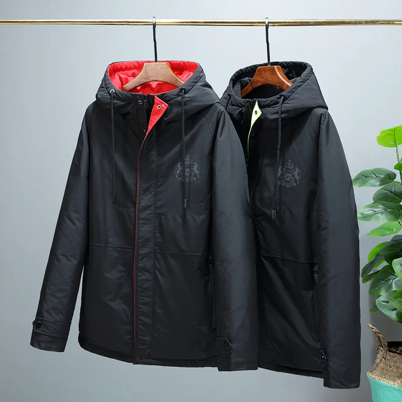 Down Jacket Men Korean Hooded Winter Coat White Goose Puffer Warm Doudoune Homme 2161 YY1300 | Мужская одежда