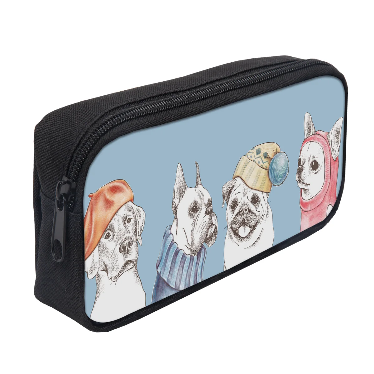 Чехол-карандаш для собаки бульдога мопса синего цвета женская косметичка
