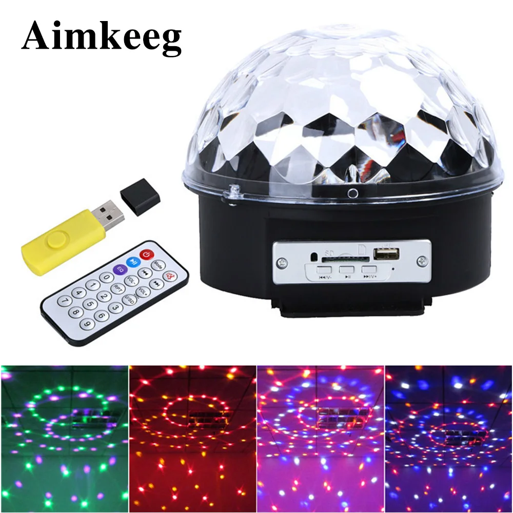 Цветная (RGB светодиодный Bluetooth кристалл магический шар сценический свет MP3 USB