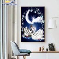 photocustom diy paint by numbers swan for adults picture by numbers animals acrylic handpainted on canvas home diy gift