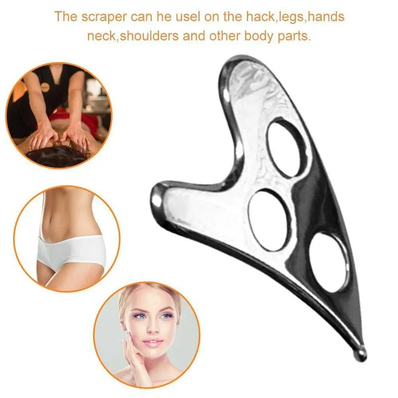 Стальной скребок с черной бархатной сумкой тонкая пластина для снятия боли в