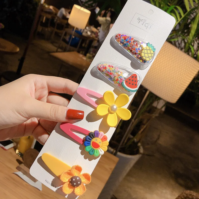 5 шт./компл. милые для маленьких девочек Заколки волос со стразами заколки с