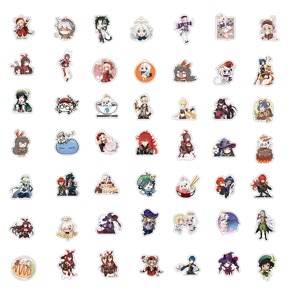 10/30/50/100PCS Genshin Impact Game Cartoon Stickers DIY Snowboard Laptop Luggage Anime Graffiti Waterproof Decals Kid Sticker - купить по