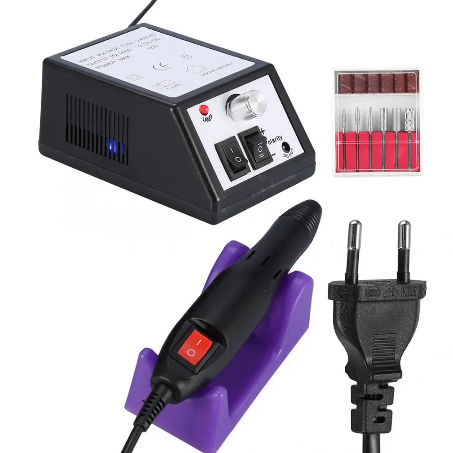 12W электрические сверла для ногтей Set Mill Cutter Machine Типсы маникюра брикет