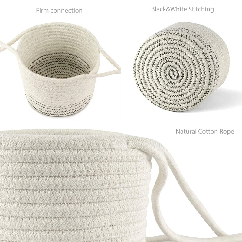 

Cotton Rope Hanging Planter Woven Plant Basket Indoor Pot Macrame Plant Hangers Modern Storage Organizer Home Decor