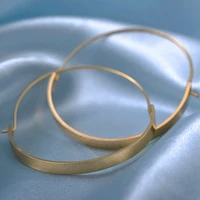elegant big circle hoop earrings fashion jewelry minimalist gold silver color smooth arc plate round earrings for women