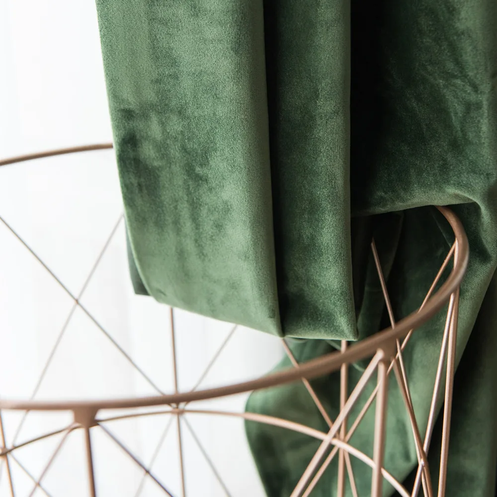 Скандинавская простая однотонная оконная занавеска s роскошная бархатная