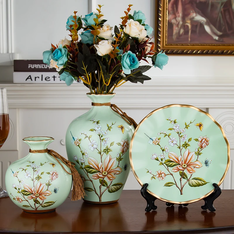 3 шт./компл. Европейская керамическая ваза композиция из высушенных цветов