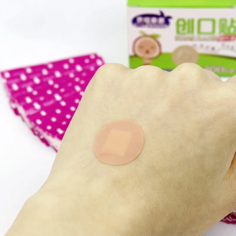 

Hot 100 Pack Spot Adhesive Bandages Round Sheer Sterile Non-Stick Pad for Minor Wound Care MVI-ing