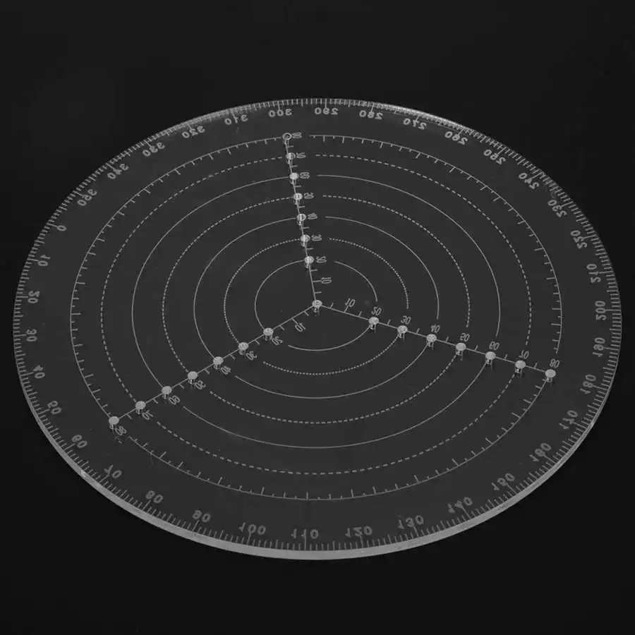 Прозрачный акриловый круглый центроискатель 200 мм Компас для токарного станка