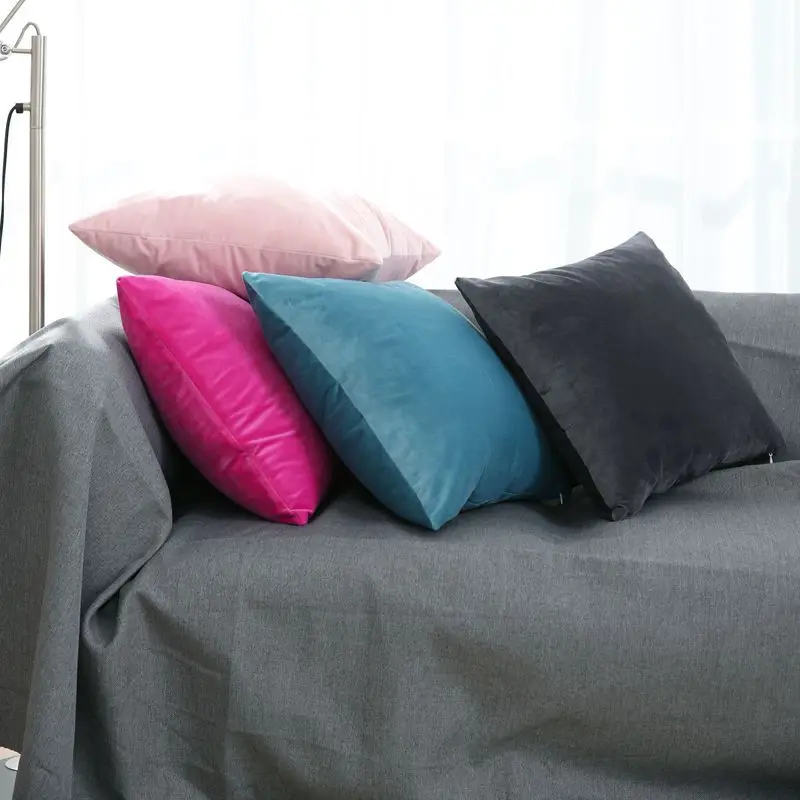 LeRadore Роскошное однотонное голландское бархатное покрытие для подушки наволочки