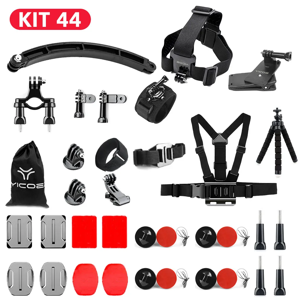 Для Go Pro Hero 8 7 6 5 4 3 Xiaomi yi mijia 4k комплект аксессуаров SJCAM SJ7 4k GoPro чехол штатив палка Крепление монопод Экшн-камера