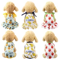fruit print dog dresses for small dogs clothes summer chihuahua dog clothes dress fall funny cute dress puppy cute dog outfits