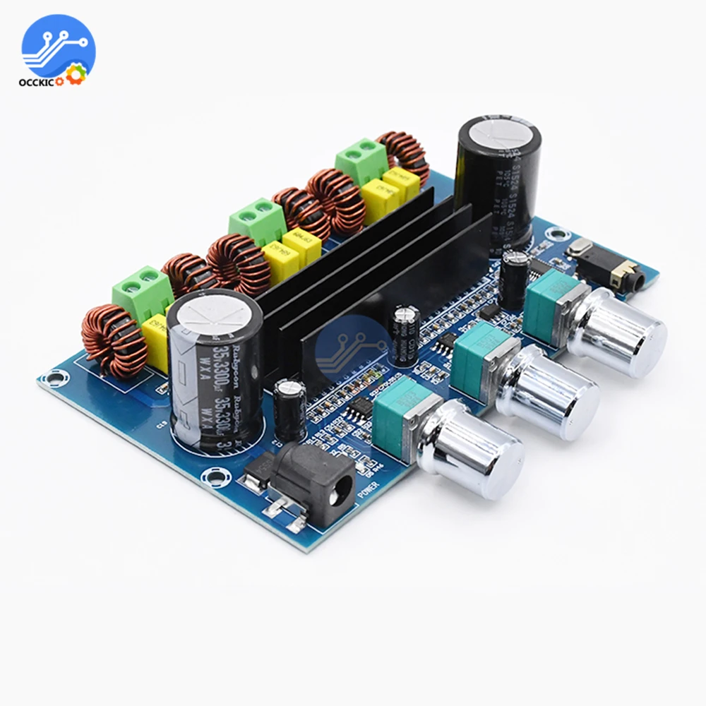 

XH-A305 Bluetooth 5.0 Stereo Digital Power Amplifier Board Module TPA3116D2 50Wx2+100W 2.1 Channel Audio Bass Subwoofer AUX AMP