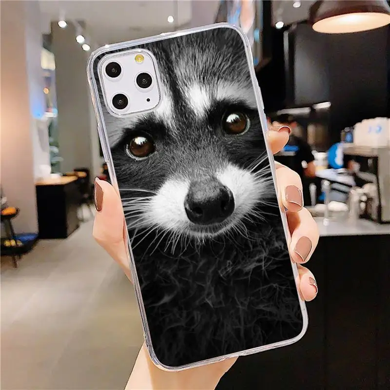 

Raccoon Phone Case Transparent soft For iphone 5 5s 5c se 6 6s 7 8 11 12 plus mini x xs xr pro max