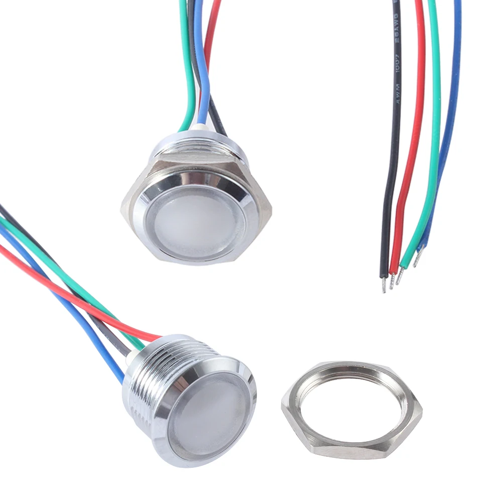 1 шт. 3V6V12V24V110V220V 12/16/19/22 мм Водонепроницаемый металлическая сферическая Круглый