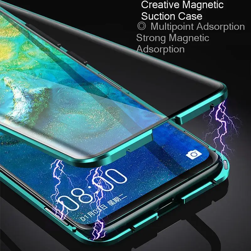 Магнитный 360 Полный Чехол для huawei mate 20 Pro P30 mate 20 Lite металлический передний задняя крышка из закаленного стекла huawei mate 20 Pro 20X чехлы