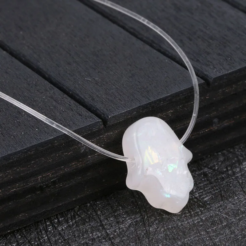 Abayabay Simple Necklace Jewelry Girls Necklaces Chain Women White Palm Pendant TRENDY Personalized Choker Lady Collares Collie