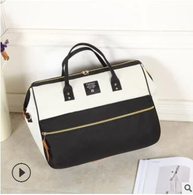 black white M size Женская Большая Дорожная сумка Портативная одежда Вещевой мешок дорожный Органайзер сумка для выходных складные мужские ночные сумки модная ручная сумка - Цвет: black white M size