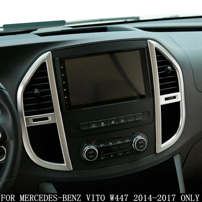 

Accessories For Mercedes-Benz Vito W447 2014 2015 2016 2017 2PC ABS Middle Control Air Conditioning Panel Molding Cover Kit Trim