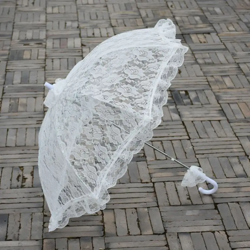 White Lace Wedding Bridal Umbrella Parasol Props Ladies Costume Fancy Dress Accessories | Дом и сад