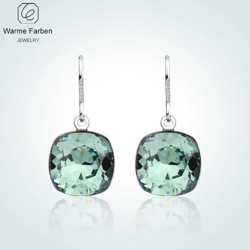 Серьги с кристаллами Swarovski для женщин, классические простые квадратные серьги-капли с кристаллами, хорошее ювелирное изделие, подарок для девочек, Brincos