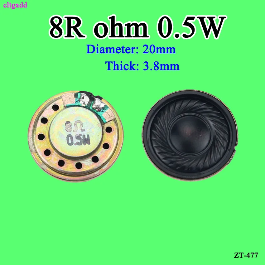 

cltgxdd 5pcs/lot New Ultra-thin Mini speaker 8 ohms 2 watt 2W 8R speaker Diameter 20MM 2CM thickness 4 3.8MM