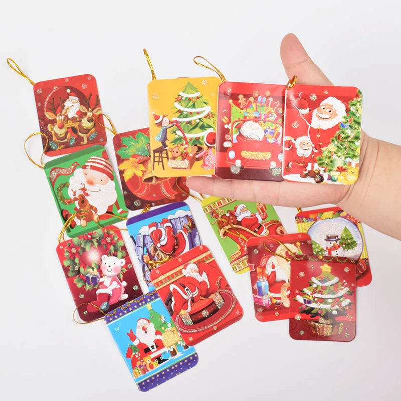 16 шт./компл. Рождественская поздравительная открытка красивые XMS дерево орнамент