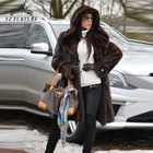 Шуба из 2021 натурального меха норки, женские куртки кофейного цвета, шуба из меха норки, Роскошные модные женские шубы из меха норки, верхняя одежда, Новинка