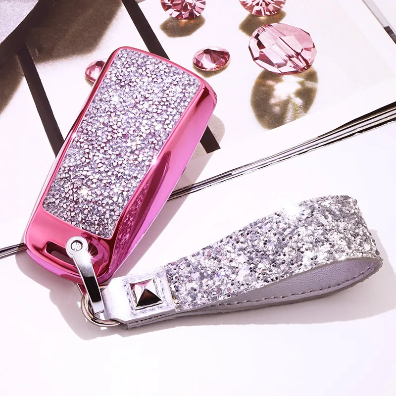 2020 роскошный Звездное Bling С кристалалми и стразами Автомобильный ключ чехол для