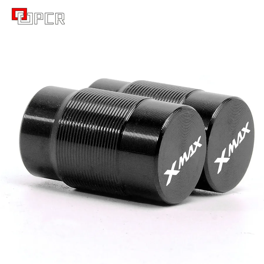 Xmax logo black Одна пара Мотоцикл логотип Алюминий вентиль шины колеса Шапки для YAMAHA XMAX X-MAX 125 250 300 400 TMAX 530 SX/DX T-MAX 500 весь год - Цвет: Xmax logo black