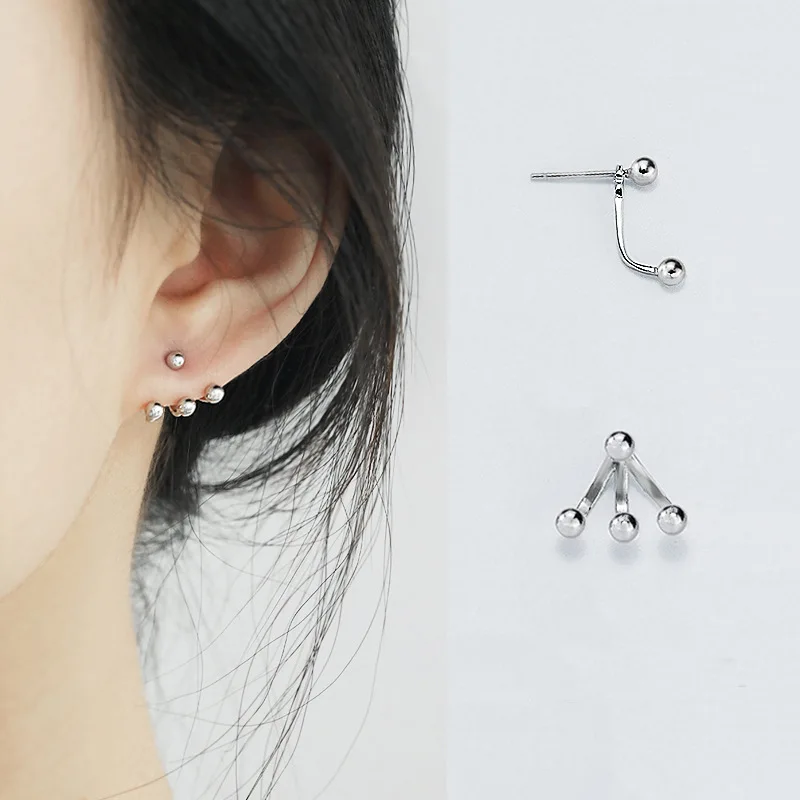 Серьги гвоздики из стерлингового серебра 925 пробы с эффектом пуш ап