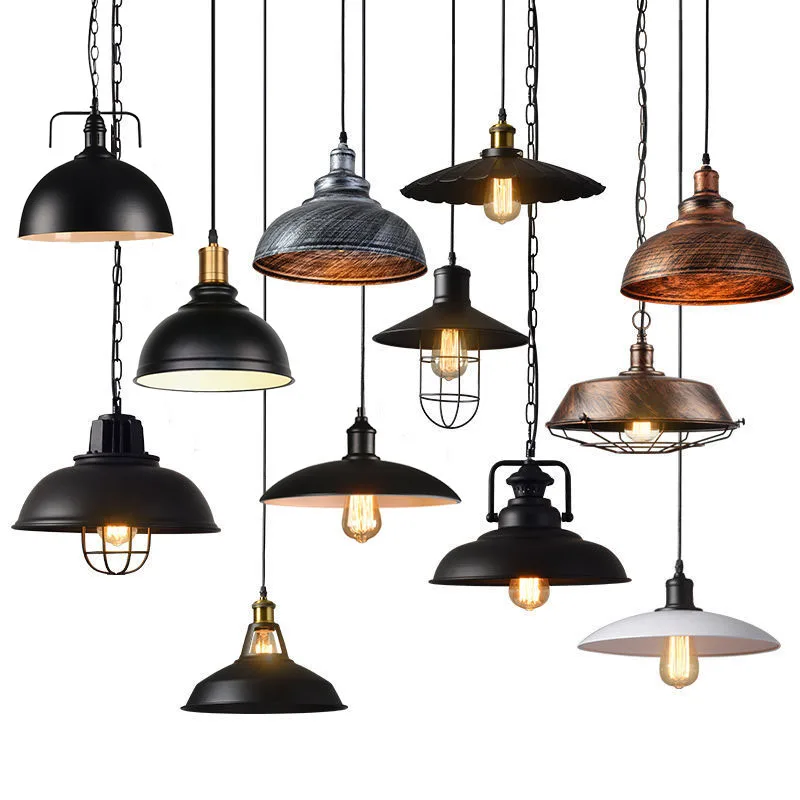 

Vintage Pendant Light Loft Retro Iron Dome Shape Lights Industrial Hanging Lamp For Cafe Bar Home Restaurant Decor Lampshade