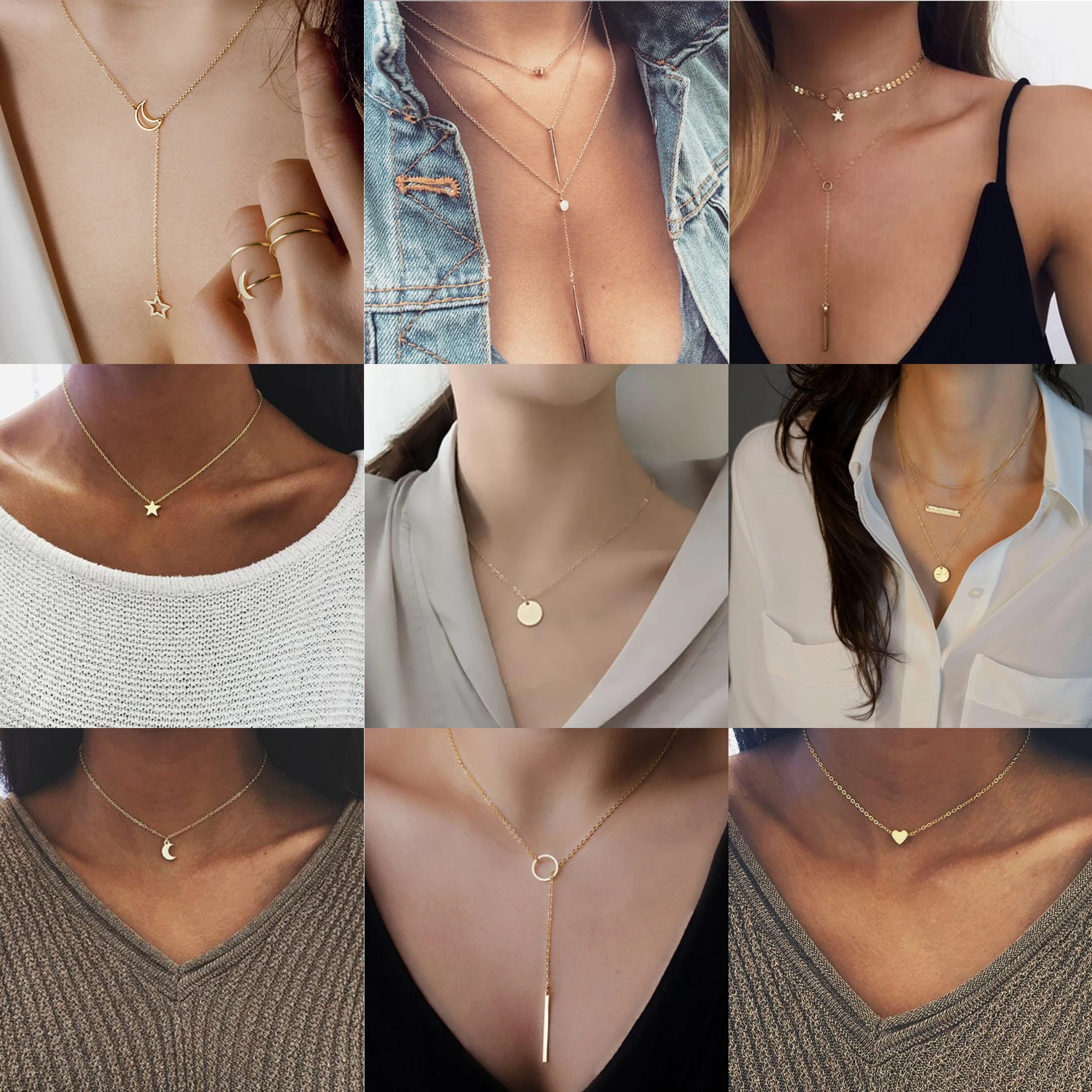 Крошечное ожерелье сердца для женщин короткая цепь Сердце Звезда подарок с