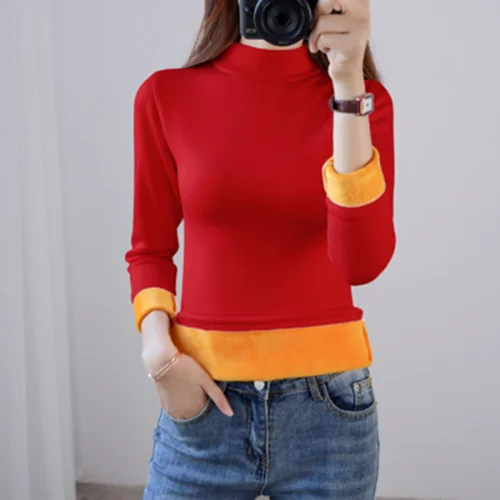 Женские футболки сезон осень-зима футболка большого размера с длинным рукавом