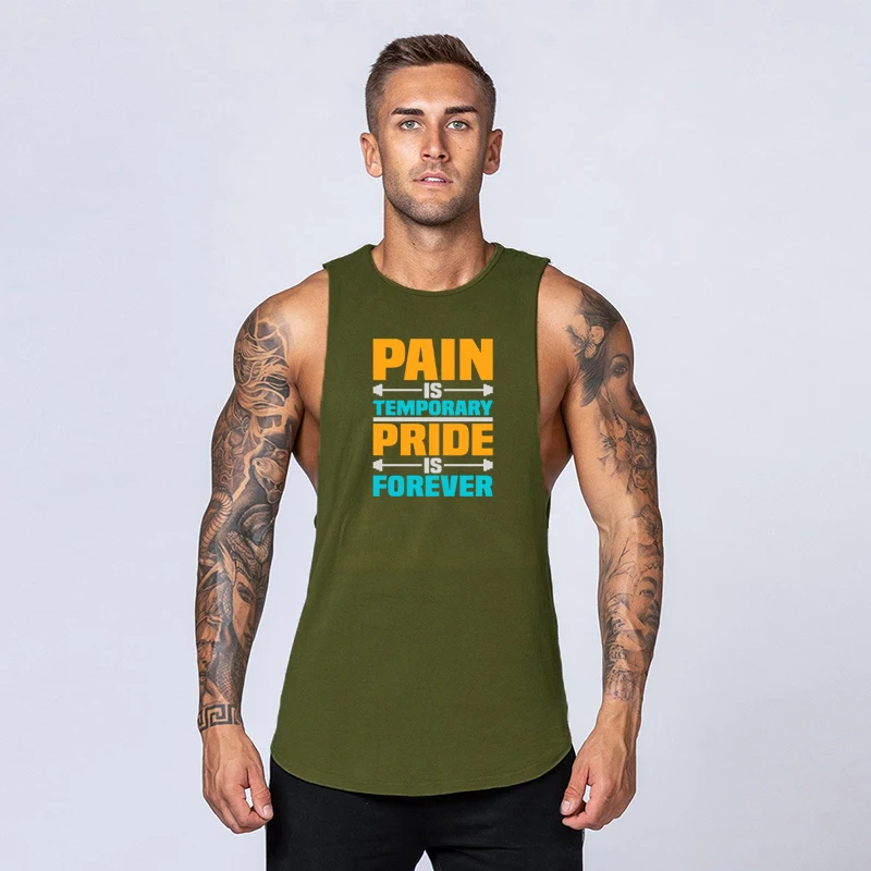 Спортивная хлопковая майка для занятий фитнесом мужчин без рукавов спортивная