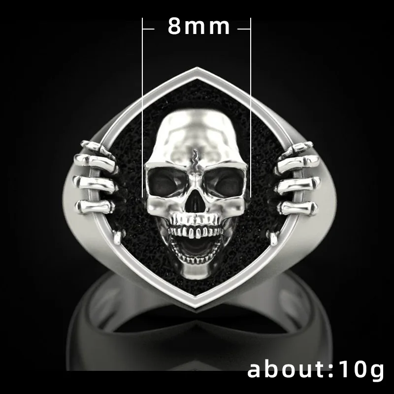 

New Neo-Gothic Style Antique Skull Unisex Finger Ring Punk Women/Men Rings Vintage Party Personality Accessories Jewelry