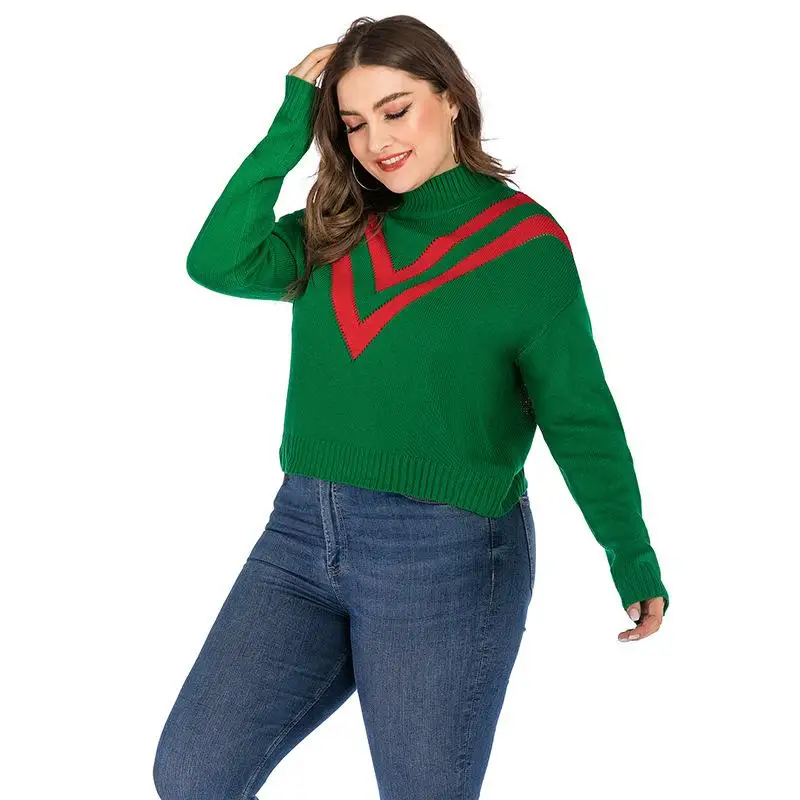 XL-4XL 2019 Autumn Large size Women Knitted Sweaters Winter Casual Loose Turtleneck Sweater Lady Plus Knitting Tops | Женская одежда