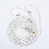 4 core single crystal copper silver plated wire audio jacke with mmcx0 78mm 2 pinqdc connector for zsx zs10 pro c12