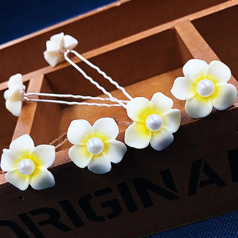 5 шт. поролоновые заколки для волос Гавайские Plumeria свадебные шпильки клипсы 4 см u