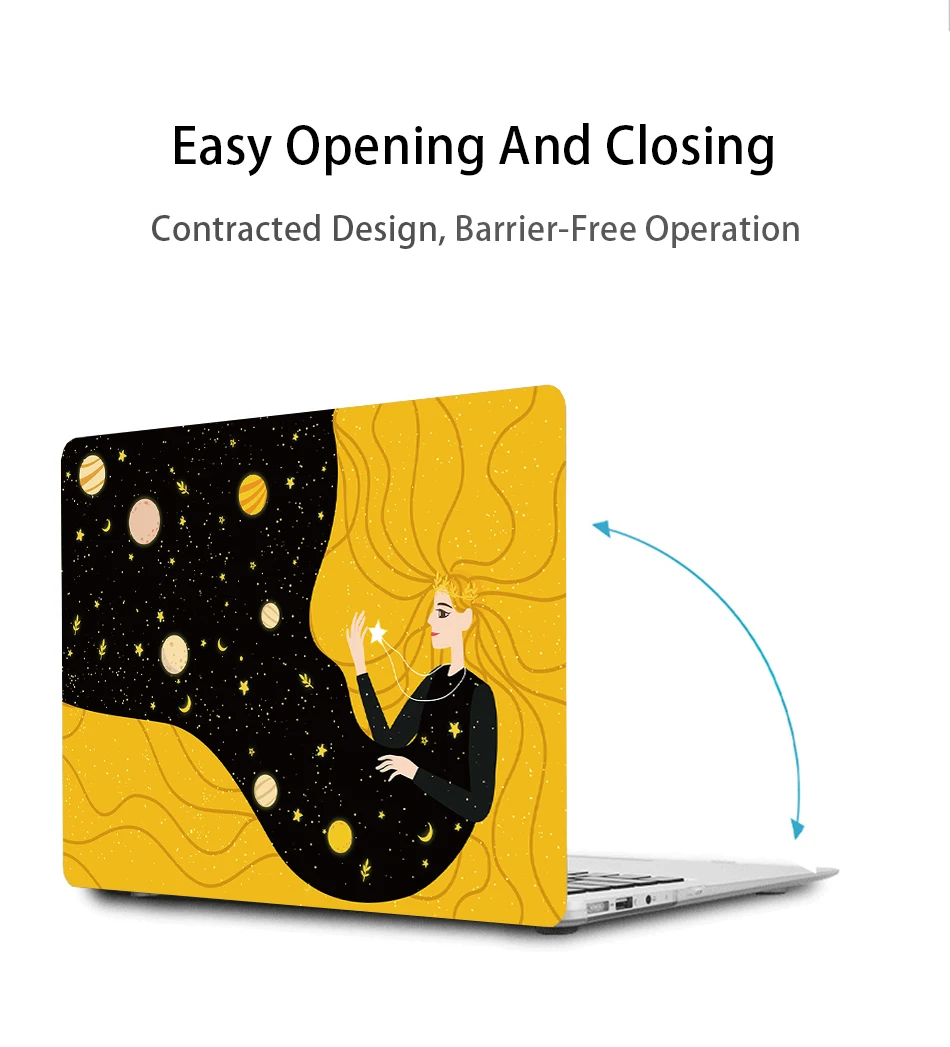 Чехол для ноутбука с мультипликационным принтом MTT для Macbook Air Pro retina 11, 12, 13, 15 дюймов с сенсорной панелью, защитный чехол 13,3 дюйма