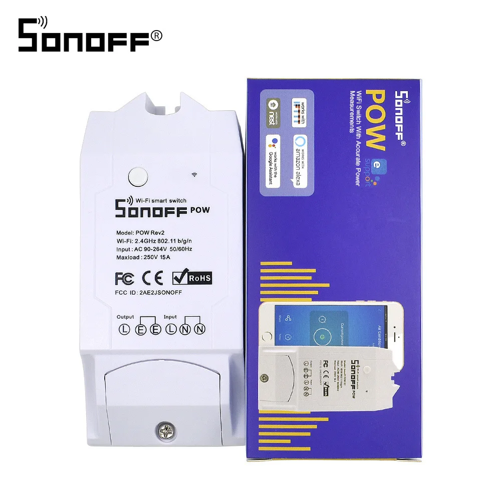Смарт-переключатель Sonoff Pow R2 15 А 3500 Вт Wi-Fi | Электроника