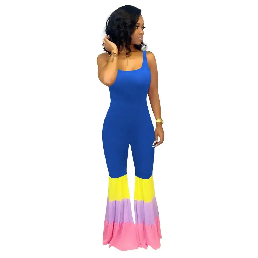 Летний женский цветной блок полосатый лоскутный сексуальный расклешенный