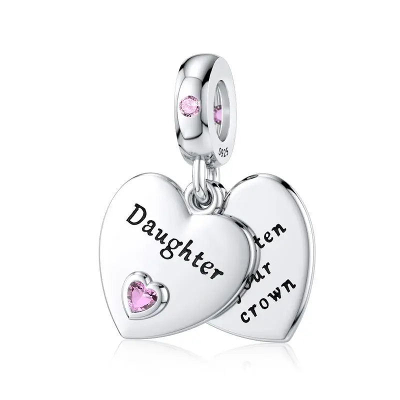 round shape love DALARAN, подвеска в форме сердца, любовь, Стерлинговое Серебро, 925, бусины для сестер дружбы, подходит для оригинала Pandora, очаровательный браслет, сделай сам, ювелирное изделие - Цвет: round shape love
